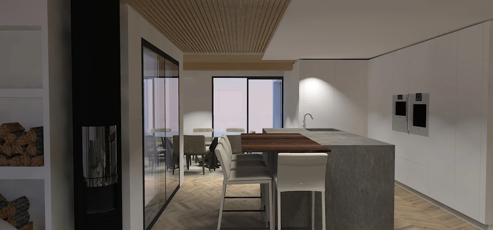 Vue 3D d'intérieur - Agence 3 Annecy
